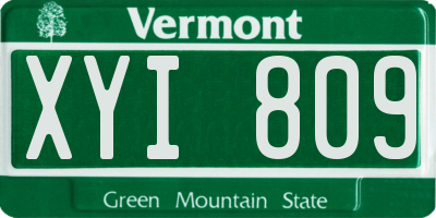 VT license plate XYI809