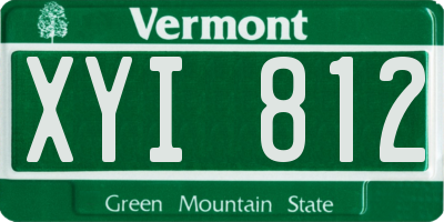 VT license plate XYI812
