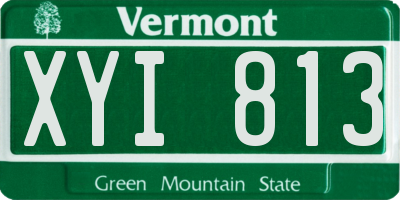 VT license plate XYI813
