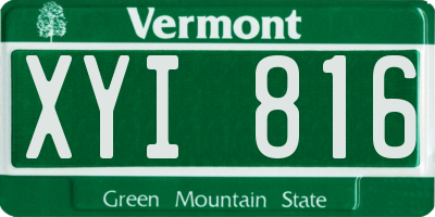 VT license plate XYI816
