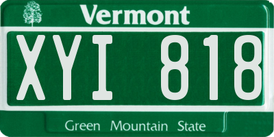 VT license plate XYI818