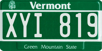 VT license plate XYI819