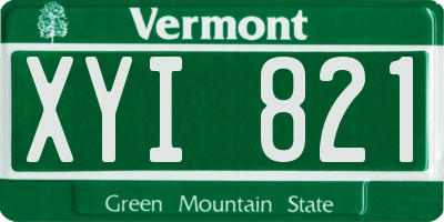 VT license plate XYI821