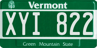 VT license plate XYI822