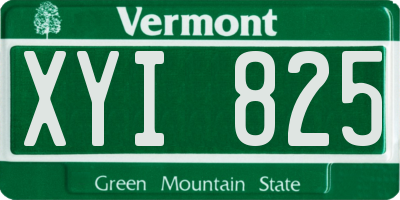 VT license plate XYI825