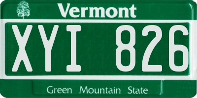 VT license plate XYI826