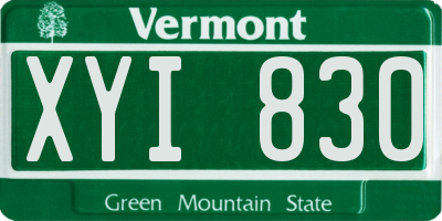 VT license plate XYI830