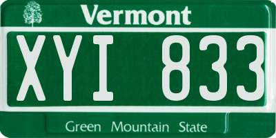 VT license plate XYI833