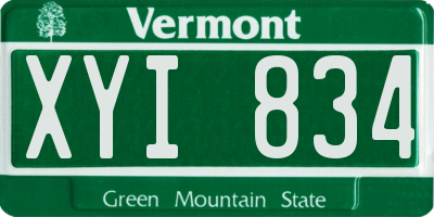 VT license plate XYI834