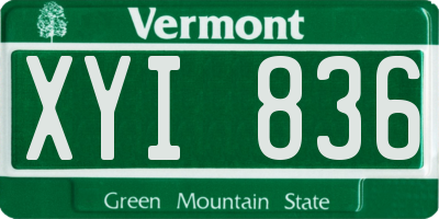 VT license plate XYI836