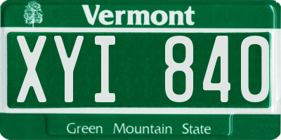 VT license plate XYI840