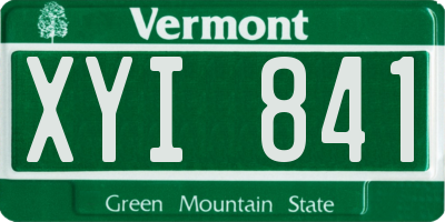 VT license plate XYI841