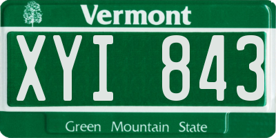 VT license plate XYI843