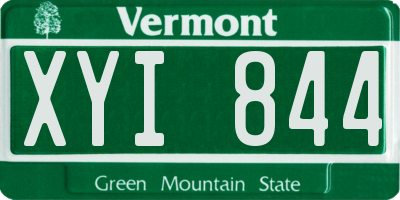 VT license plate XYI844