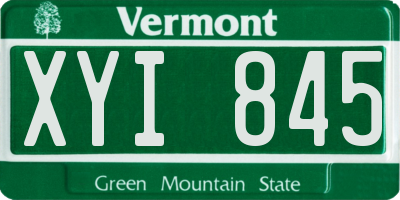 VT license plate XYI845