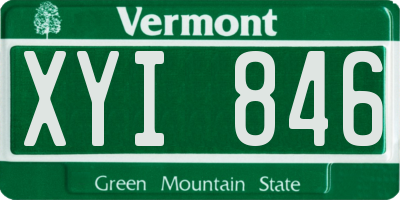 VT license plate XYI846