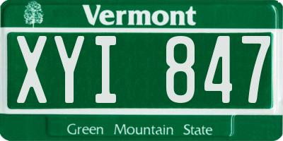 VT license plate XYI847