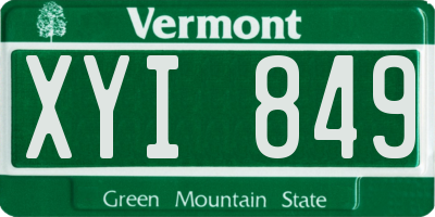 VT license plate XYI849