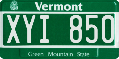 VT license plate XYI850