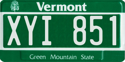 VT license plate XYI851