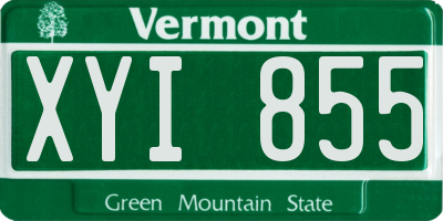 VT license plate XYI855