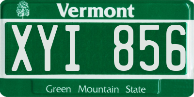 VT license plate XYI856