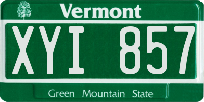 VT license plate XYI857