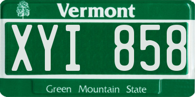 VT license plate XYI858