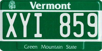 VT license plate XYI859