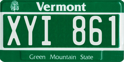 VT license plate XYI861