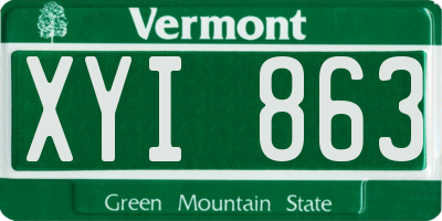 VT license plate XYI863
