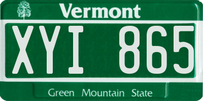 VT license plate XYI865
