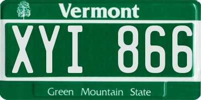 VT license plate XYI866