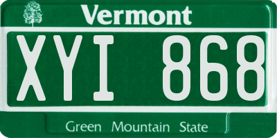 VT license plate XYI868