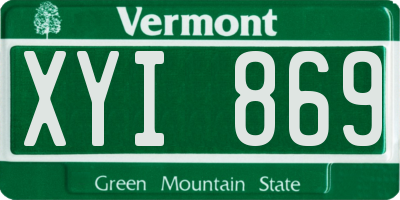 VT license plate XYI869