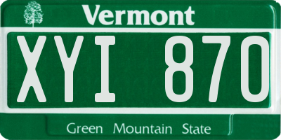VT license plate XYI870