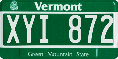 VT license plate XYI872
