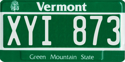 VT license plate XYI873