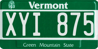 VT license plate XYI875