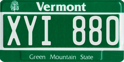 VT license plate XYI880