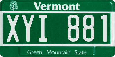 VT license plate XYI881