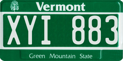 VT license plate XYI883