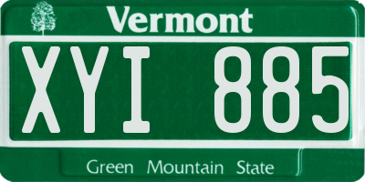 VT license plate XYI885