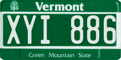 VT license plate XYI886