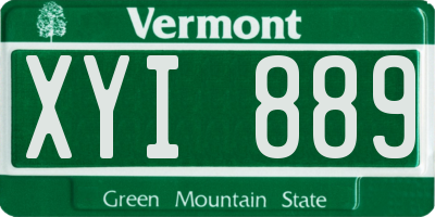 VT license plate XYI889
