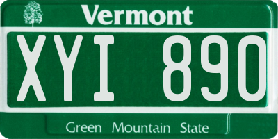 VT license plate XYI890