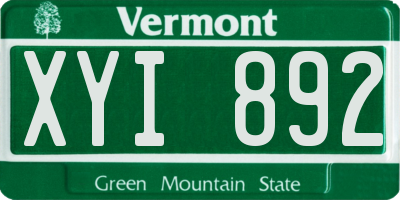 VT license plate XYI892