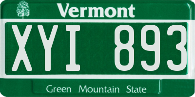 VT license plate XYI893