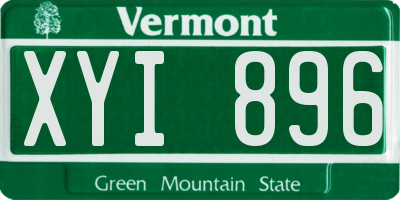 VT license plate XYI896
