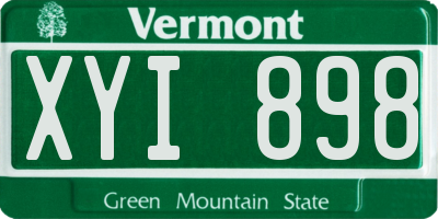 VT license plate XYI898